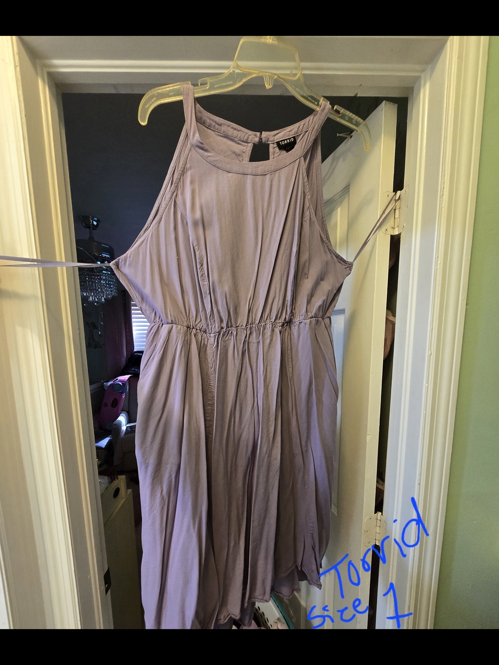 torrid Lavender Halter Midi Dress with Gathered Waist